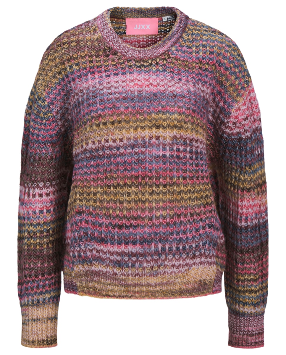 Camisola de malha com decote redondo e manga comprida Multicolor-5