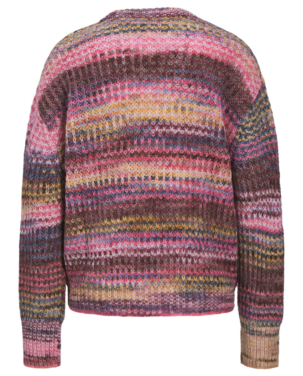 Camisola de malha com decote redondo e manga comprida Multicolor-6