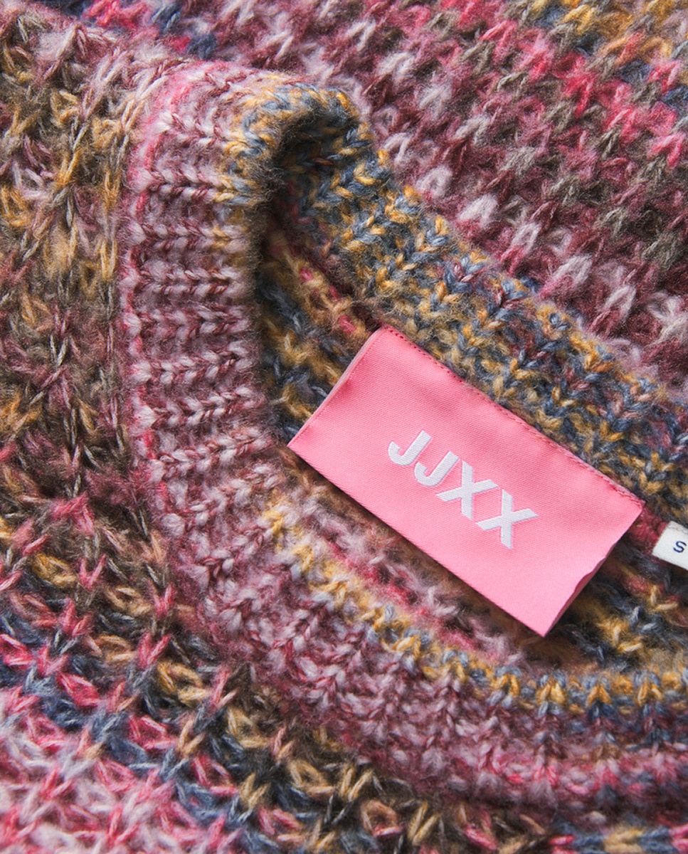 Camisola de malha com decote redondo e manga comprida Multicolor-7