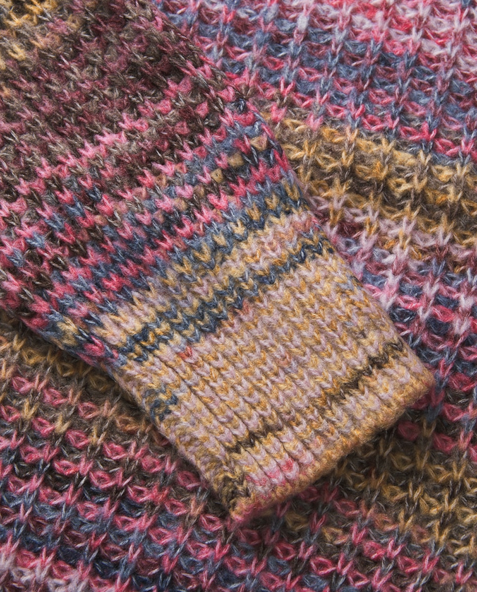 Camisola de malha com decote redondo e manga comprida Multicolor-8