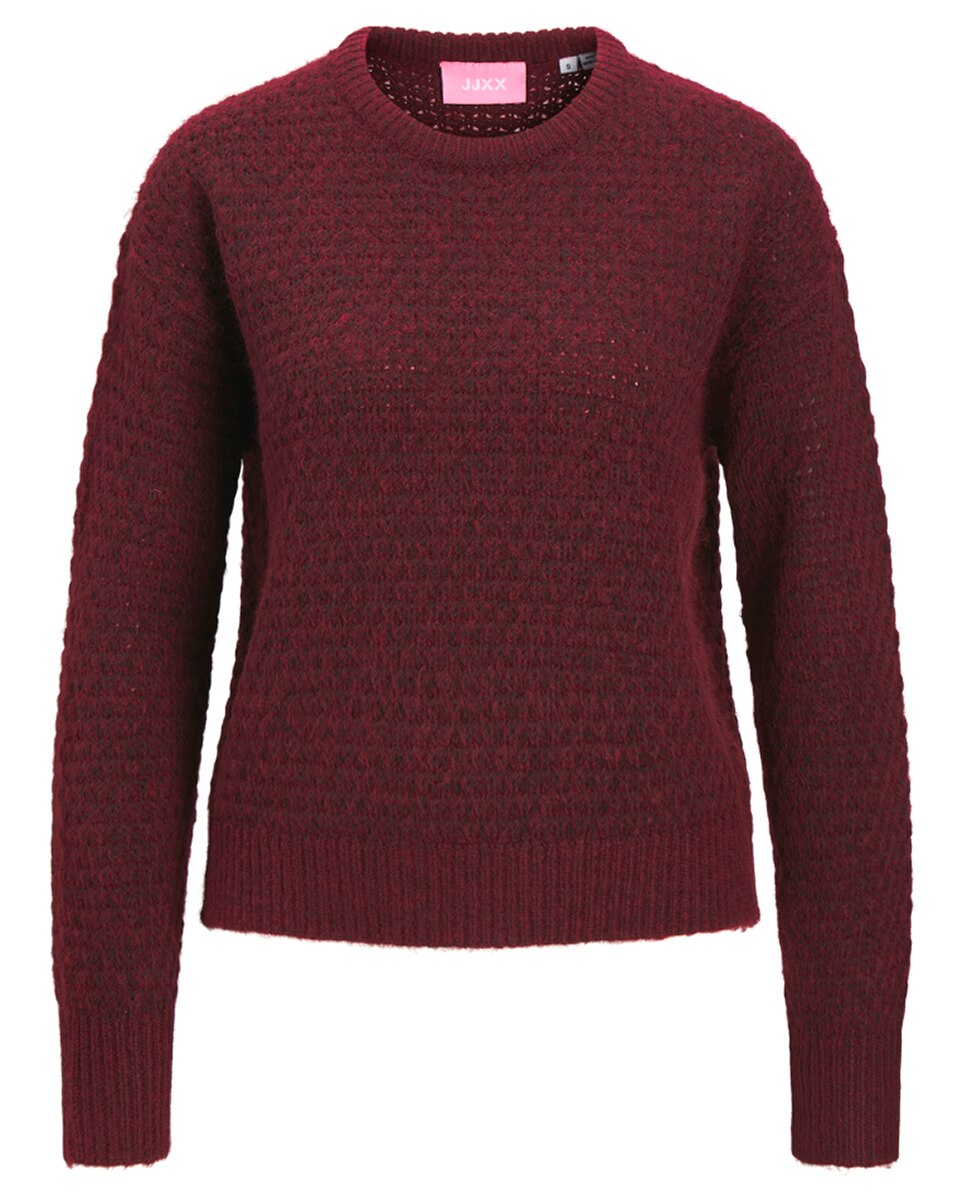 Camisola de Malha com Estrutura Vermelho/Grená-5