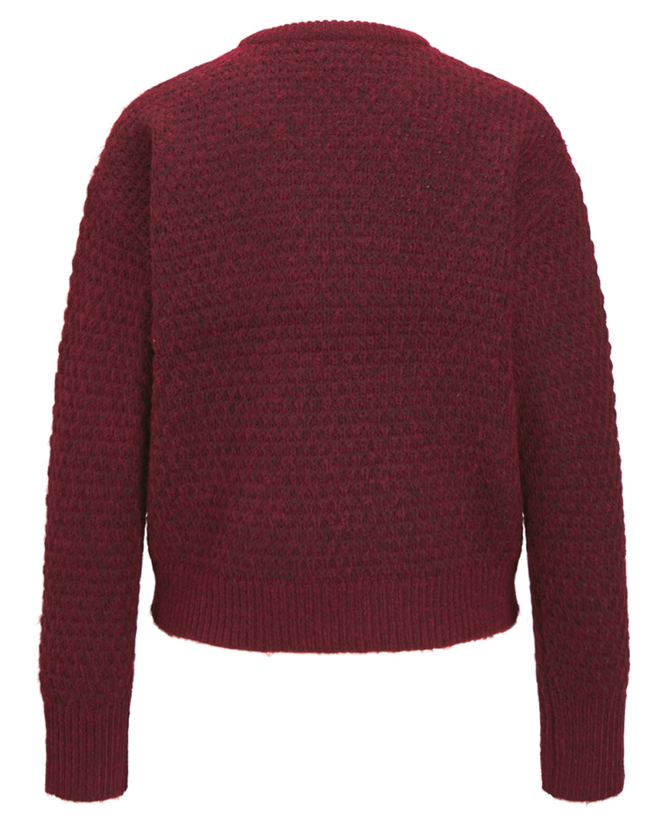 Camisola de Malha com Estrutura Vermelho/Grená-6