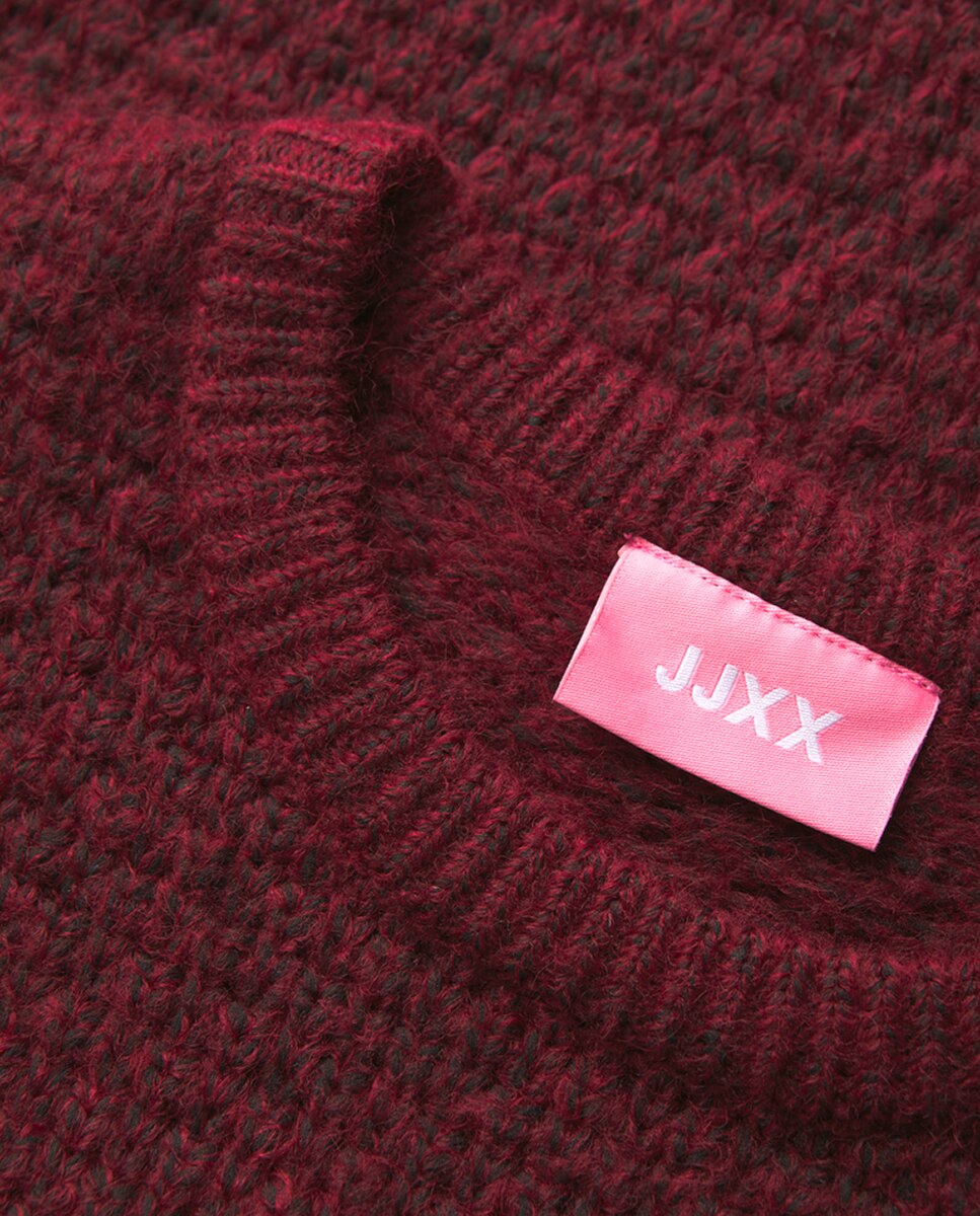 Camisola de Malha com Estrutura Vermelho/Grená-8
