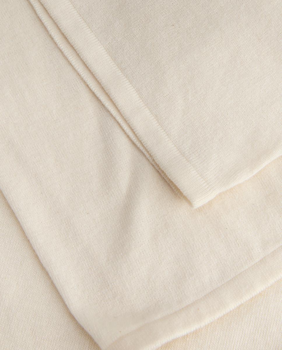 Camisola de malha com decote à barco Creme-8