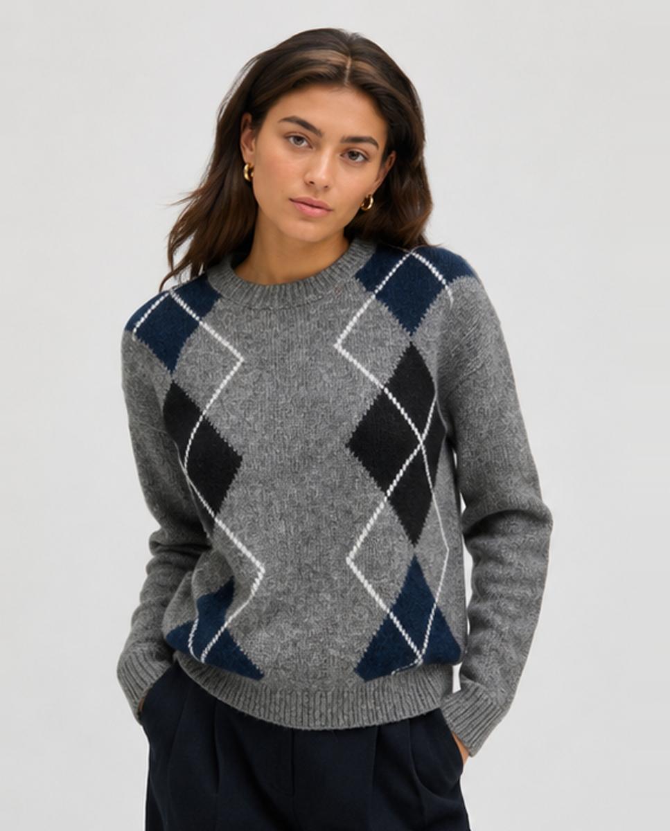 Jersey de mujer manga larga - Jack & Jones - Gris oscuro Gris oscuro-1