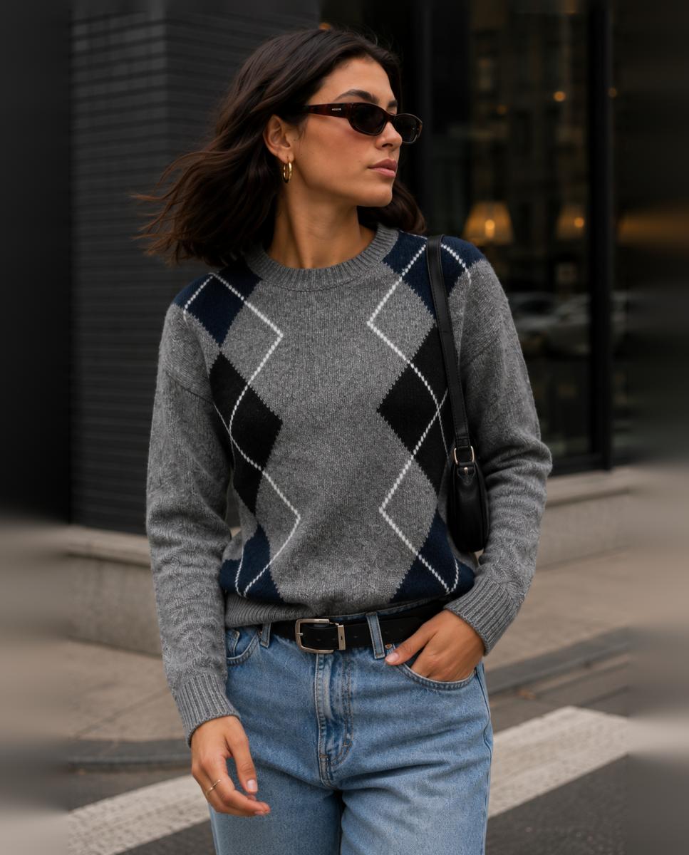 Jersey de mujer manga larga - Jack & Jones - Gris oscuro Gris oscuro-4