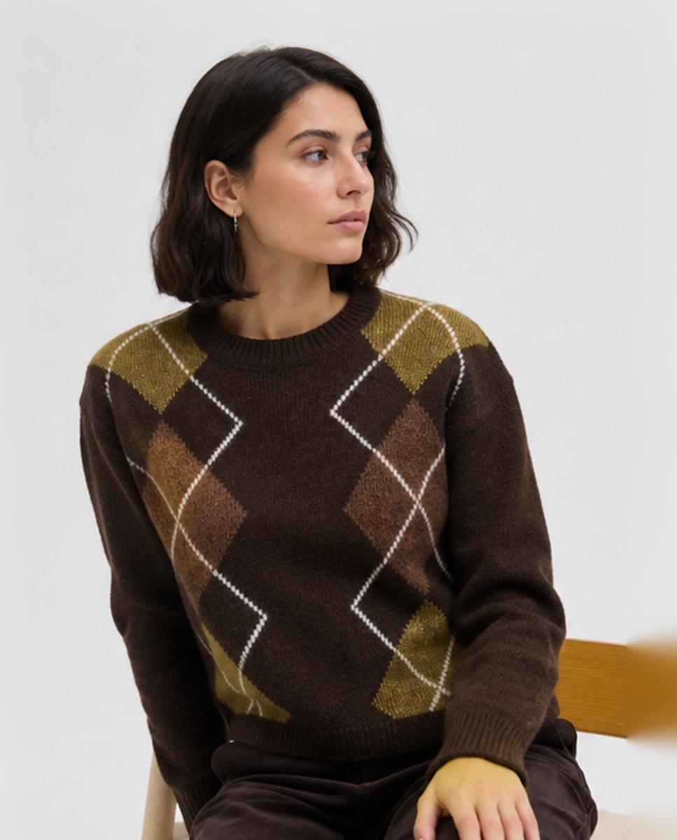 Jersey de mujer manga larga - Jack & Jones - Marrón oscuro Marrón oscuro-4