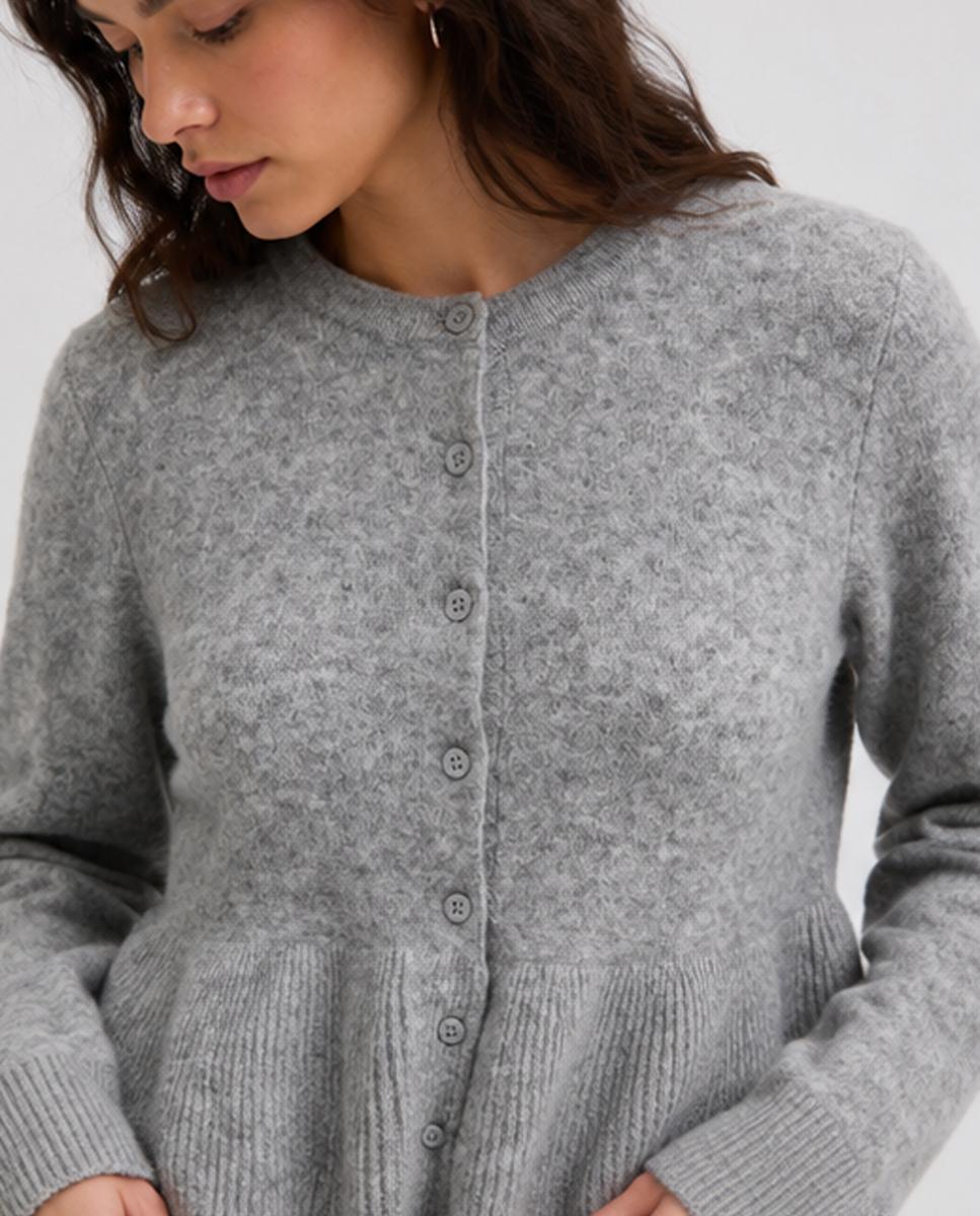 Cárdigan de mujer manga larga - Jack & Jones - Gris claro Gris claro-4