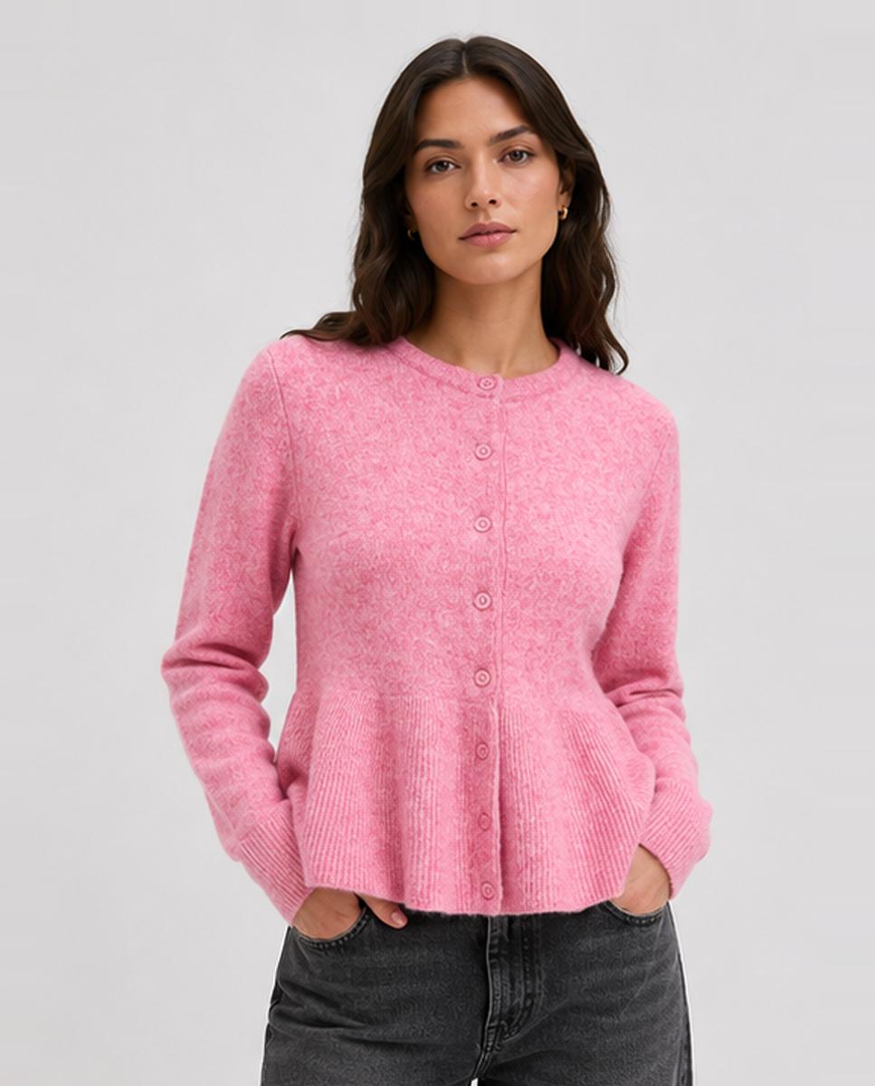 Cárdigan de mujer manga larga - Jack & Jones - Rosa Rosa-1