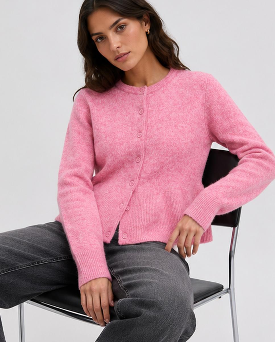 Cárdigan de mujer manga larga - Jack & Jones - Rosa Rosa-3