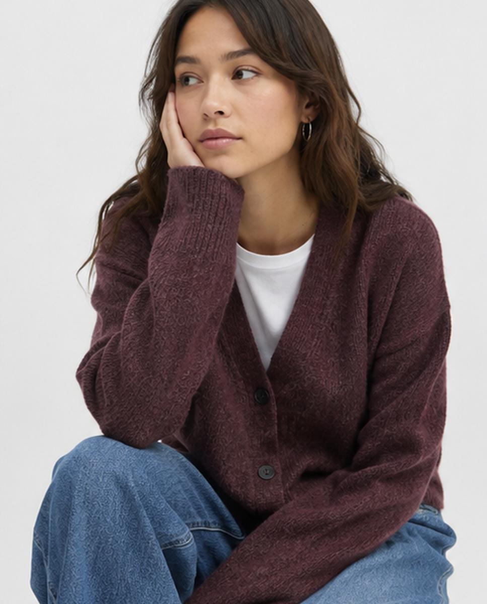 Imagen 3 de Cárdigan de mujer - Jack & Jones - Granate Granate