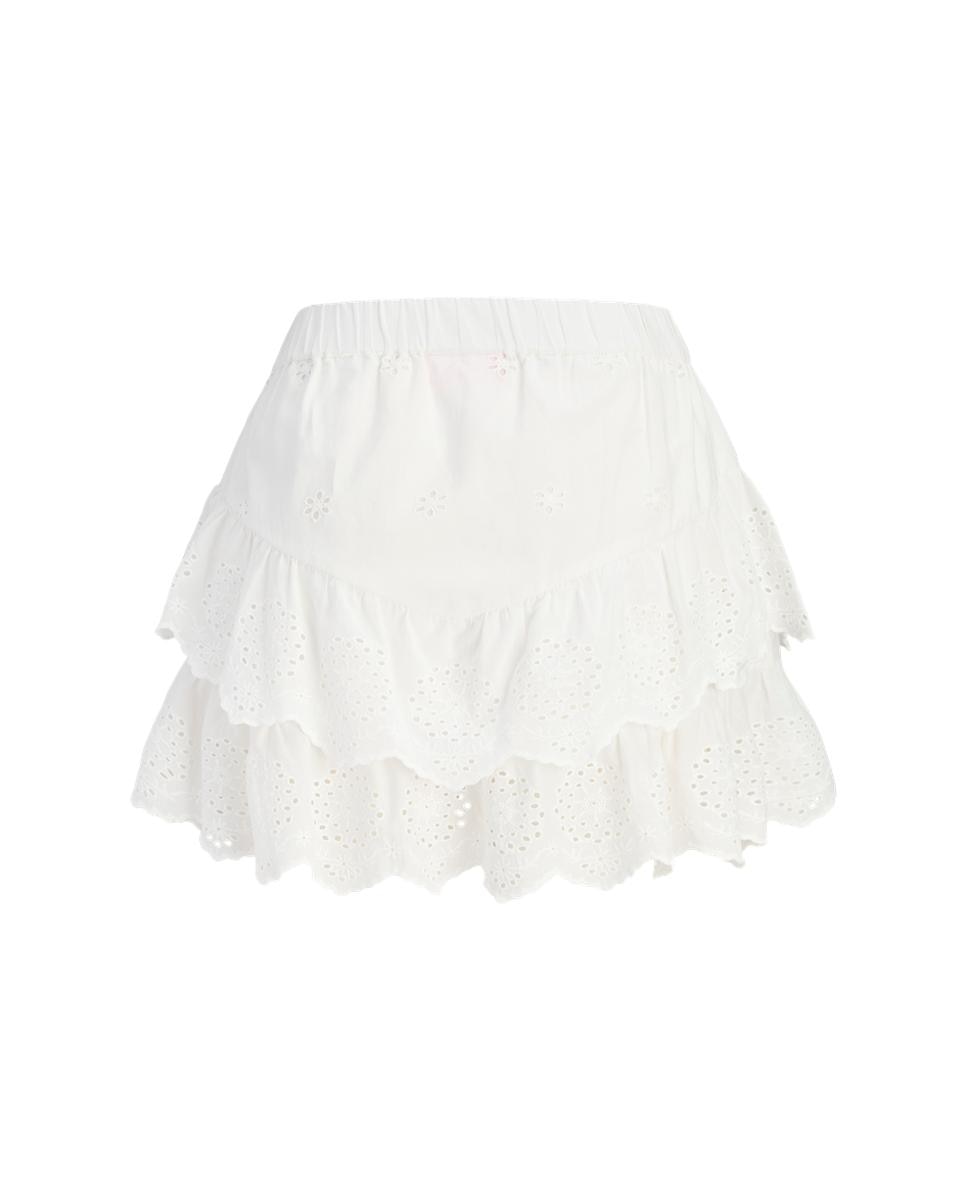 Saia Curta com Folhos e Bordado Branco-6