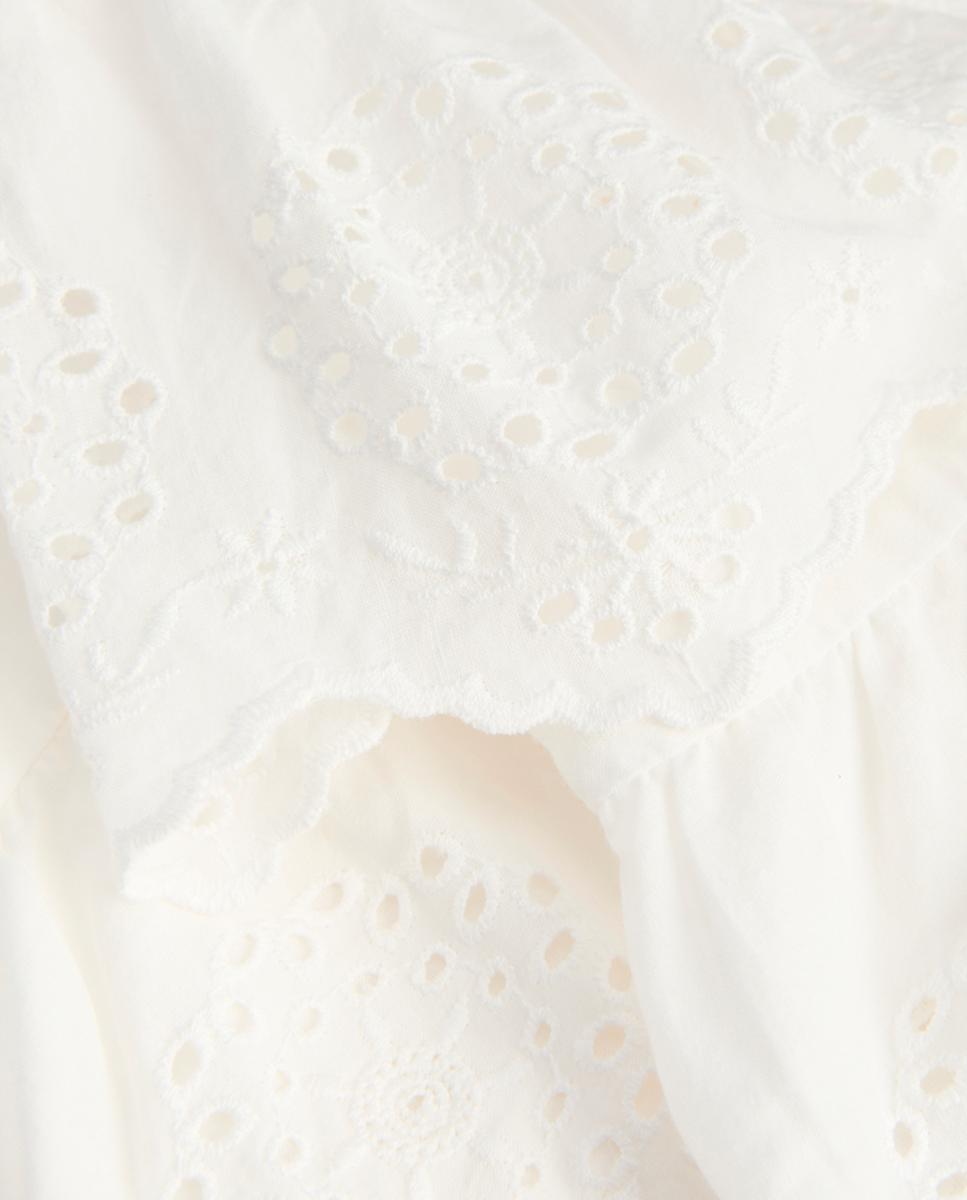 Saia Curta com Folhos e Bordado Branco-8