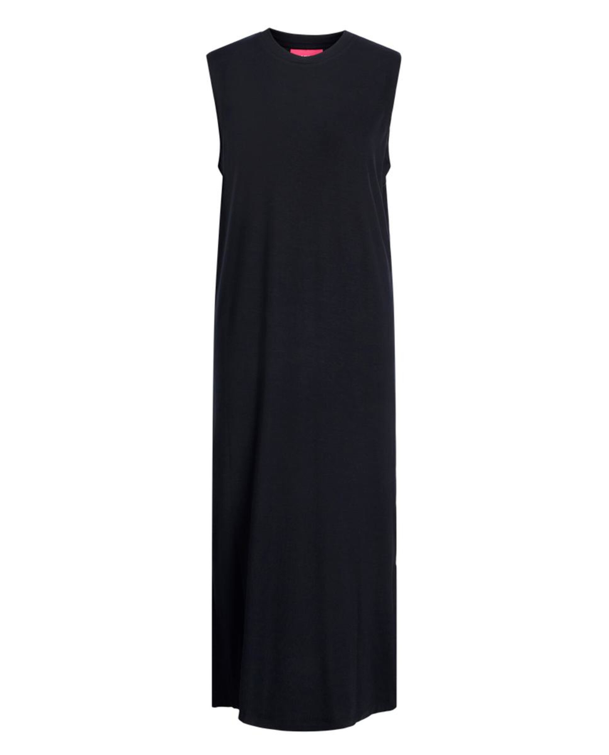Vestido midi liso Preto-5