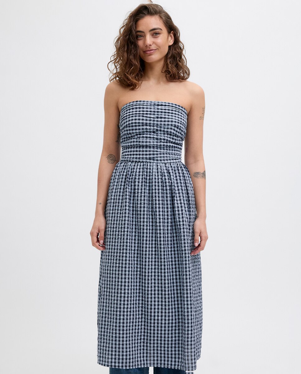 Imagem 0 de Vestido comprido com estampado vichy