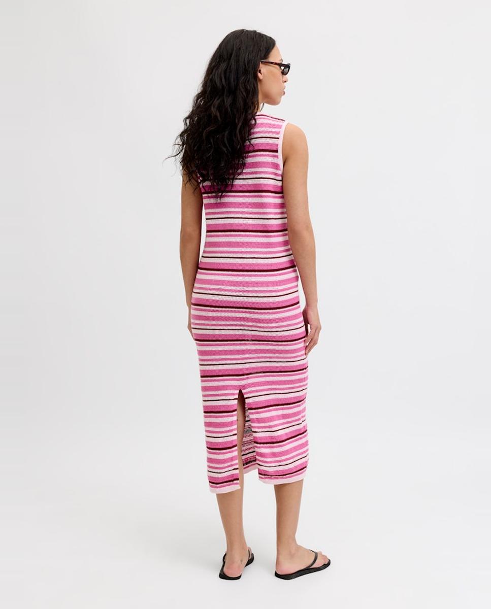 Vestido Maxi sem Mangas Rosa-2