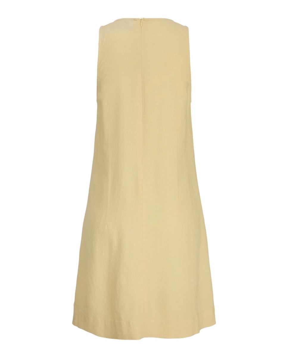 Vestido Curto em Tecido Ligeiro sem Mangas Amarelo-6