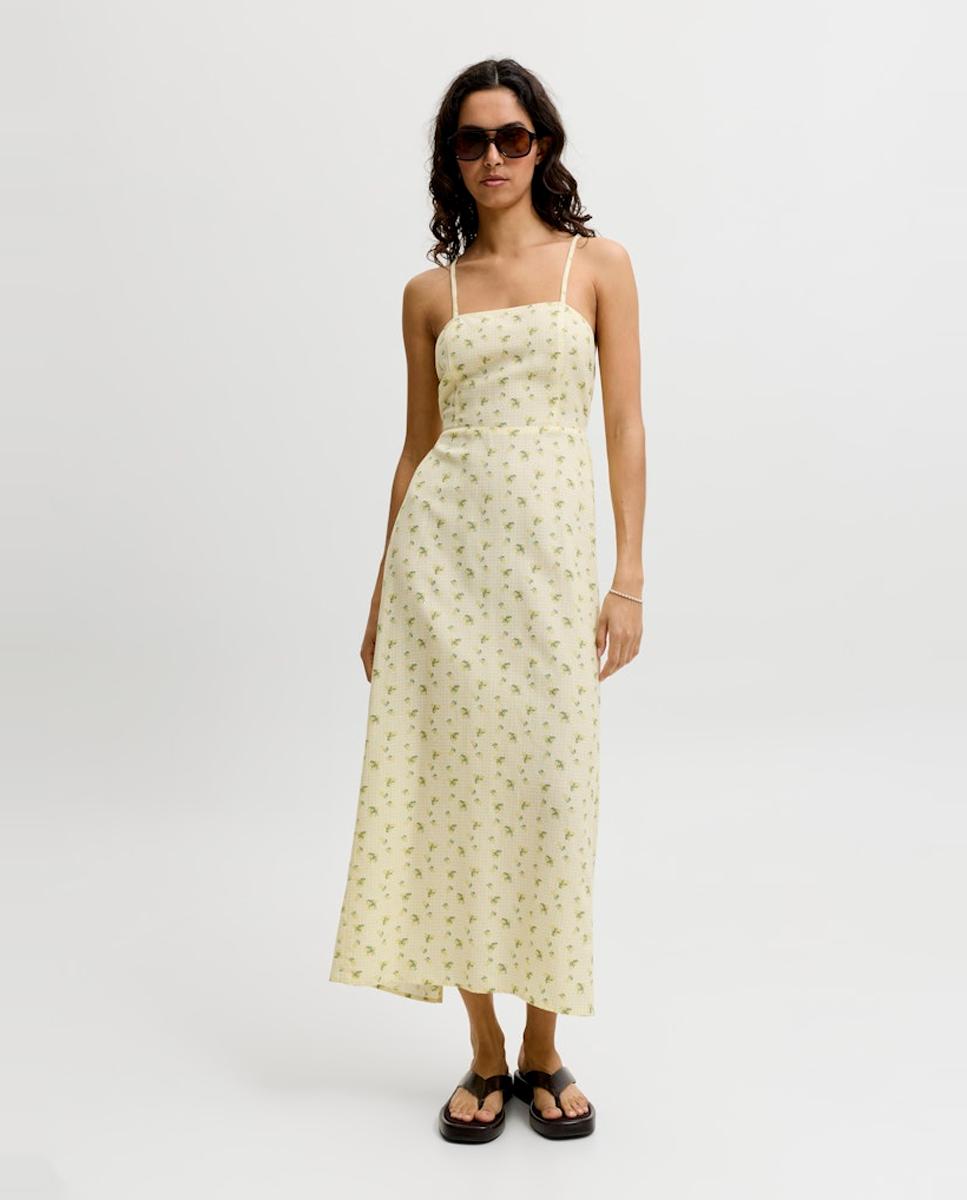 Jack & Jones - Vestido largo estampado con tirantes cruzados.