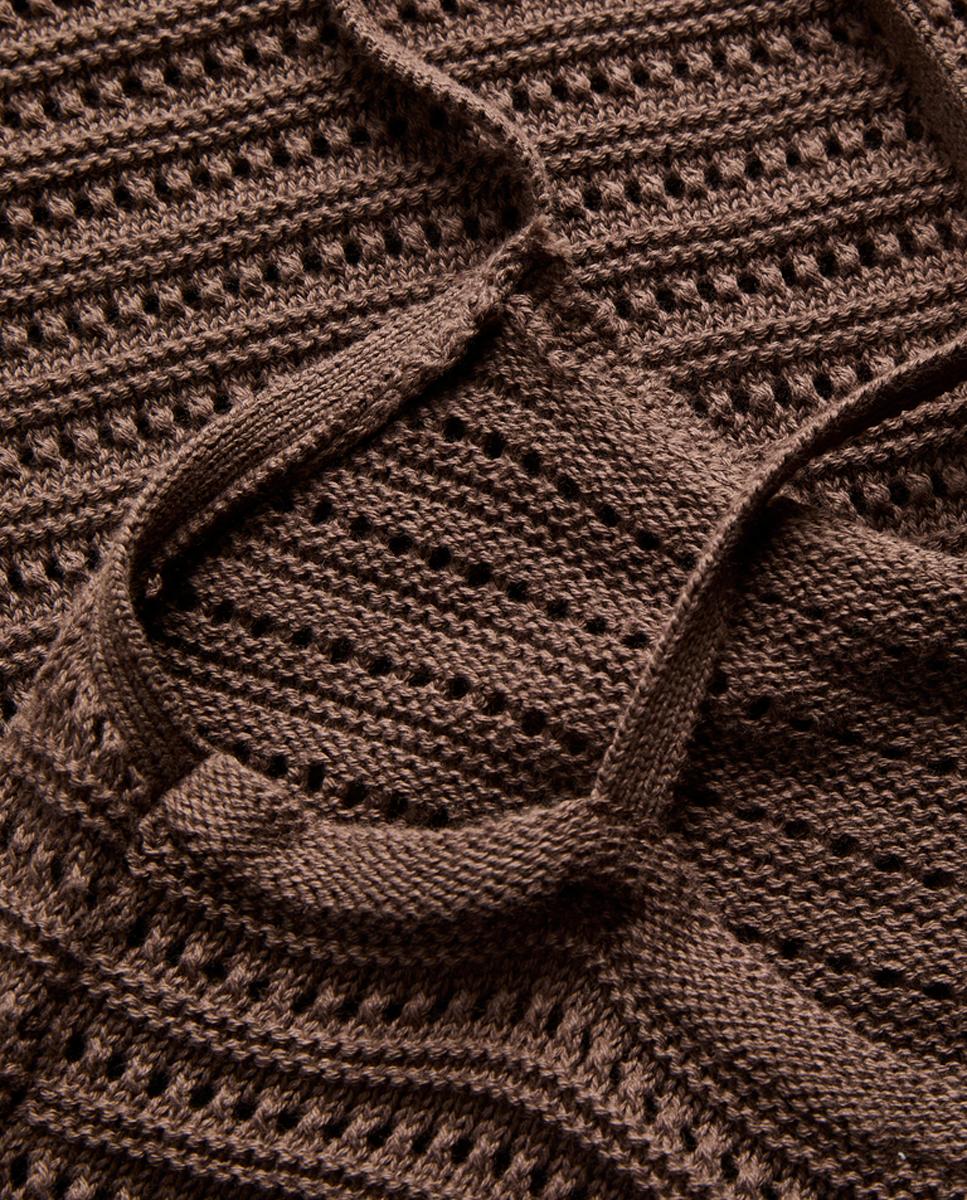 Vestido Curto de Malha com Alças Castanho-escuro-8