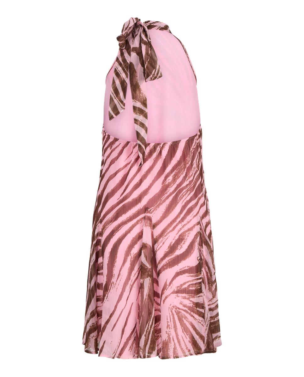 Vestido Curto Estampado com Gola Halter Rosa-6