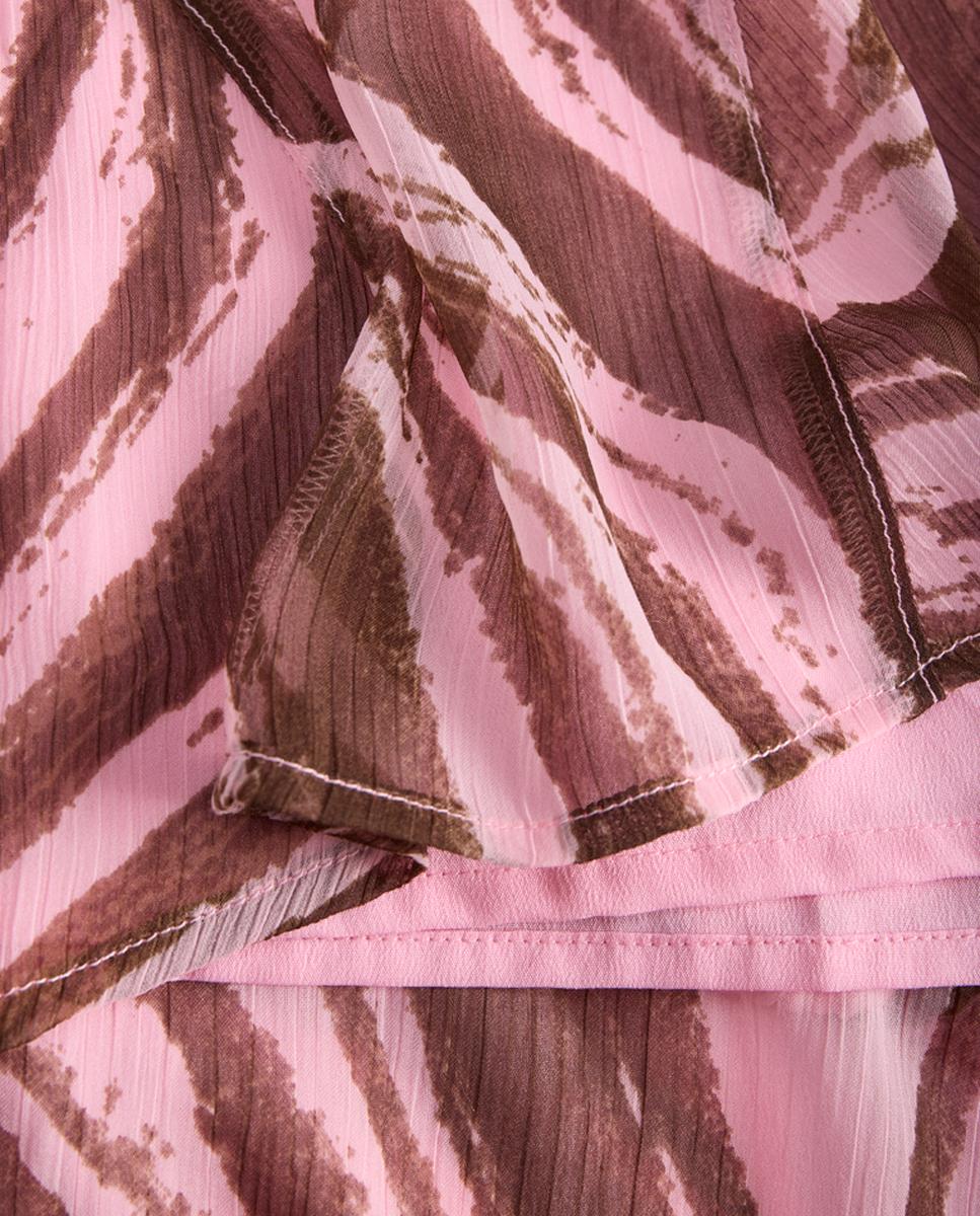 Vestido Curto Estampado com Gola Halter Rosa-7