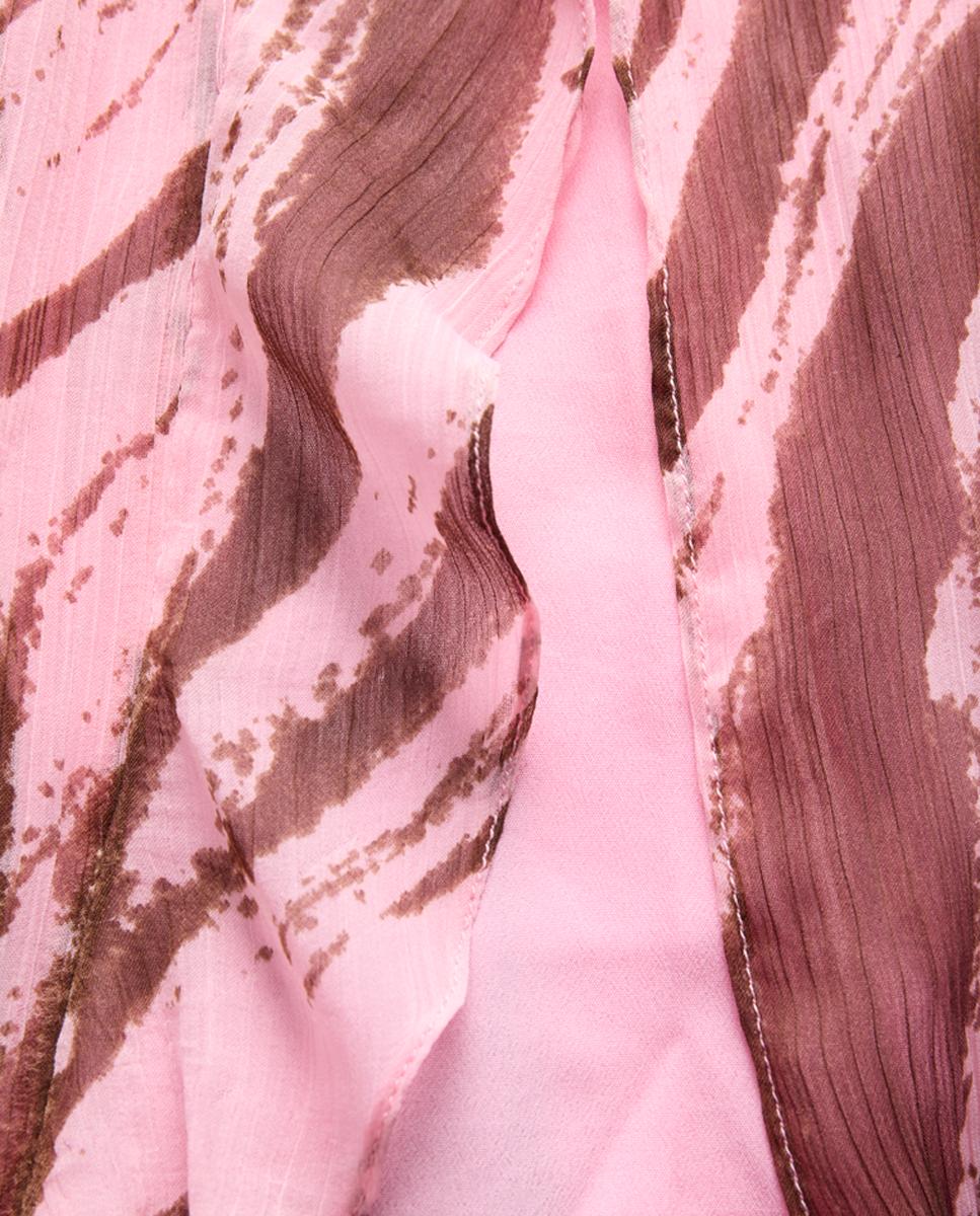 Vestido Comprido de Alças com Folhos Rosa-7