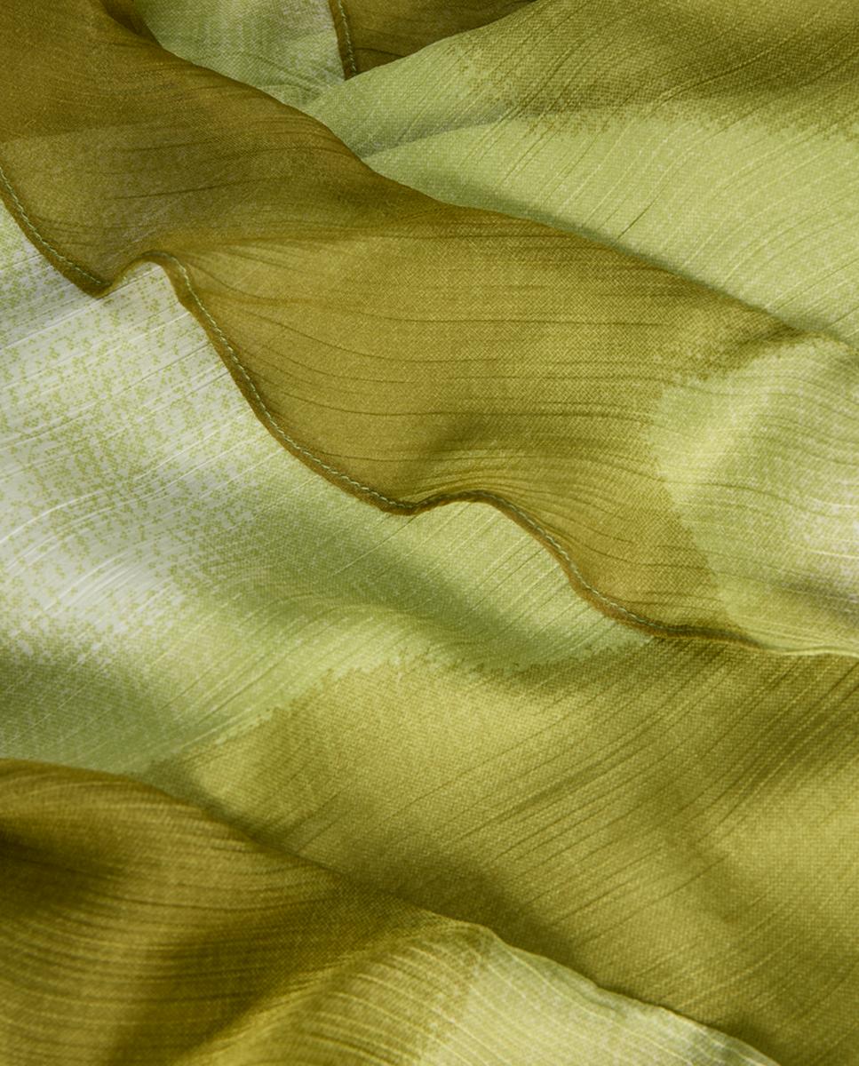 Vestido Comprido de Alças com Folhos Verde-8