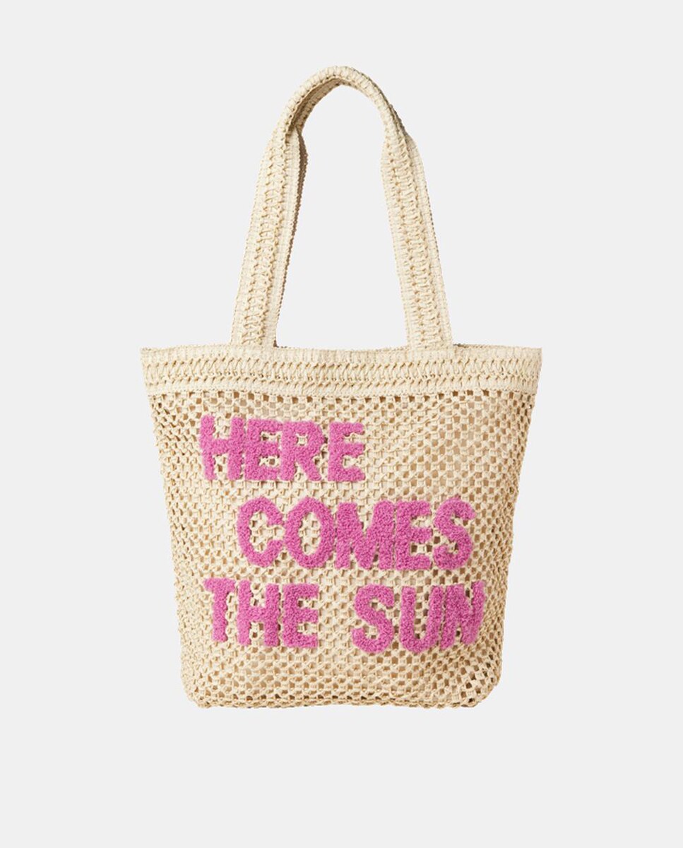Imagem 0 de Mala Shopper Grande com Efeito de Ráfia