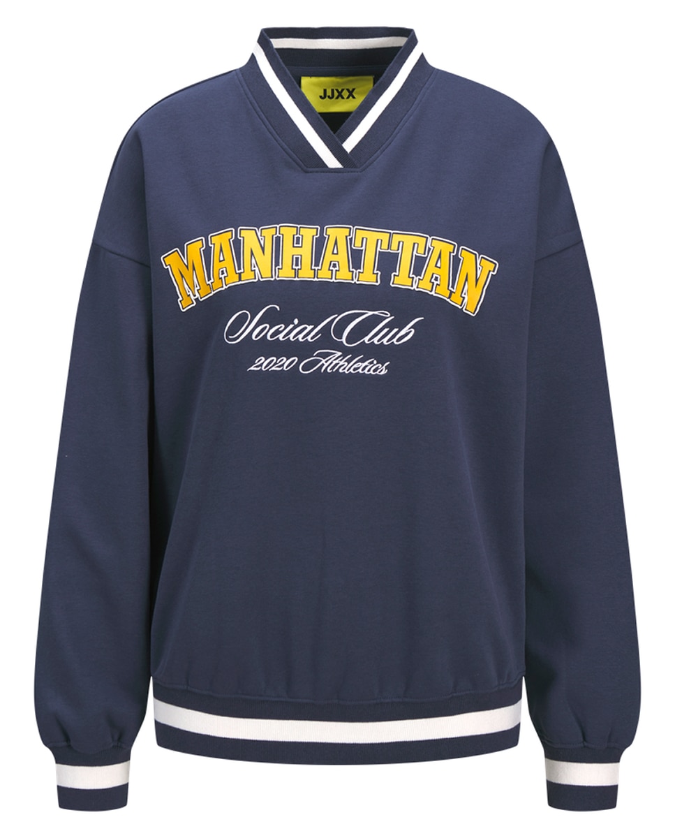 Sweatshirt com Estampado à Frente Azul-marinho-5