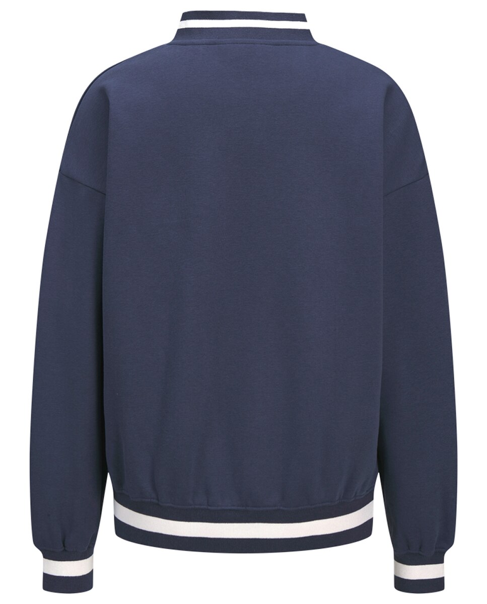 Sweatshirt com Estampado à Frente Azul-marinho-6