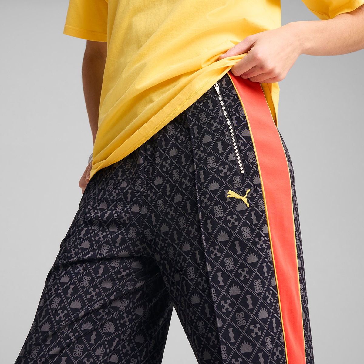 Calças de Mulher Road To Unity AOP Straight Track Pants DK op Azul-3