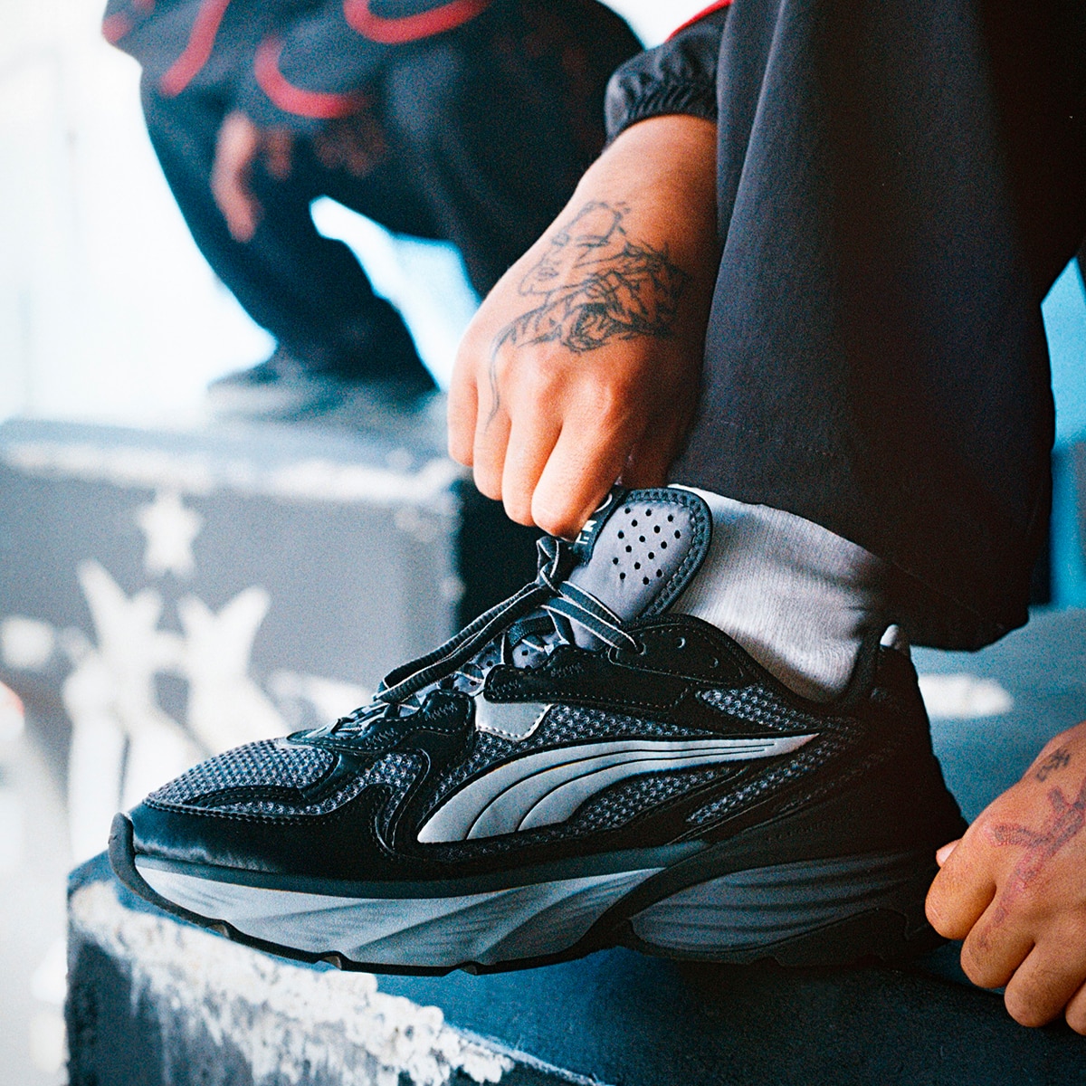 Sapatilhas Casuais de Homem Fade Preto-7