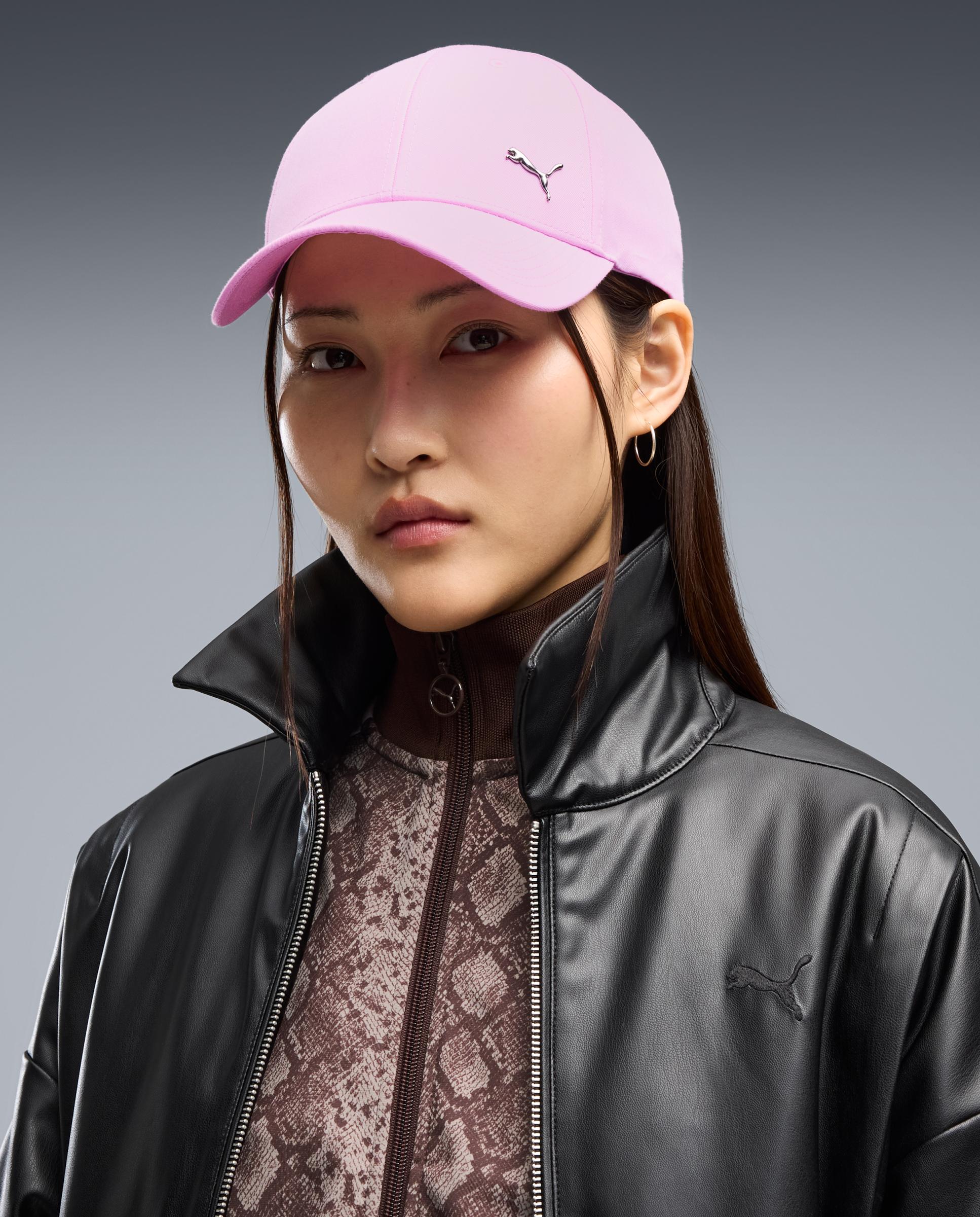 Gorras de Casual de Hombre ESS METAL PUMA CAT BB Cap Puma - Rosa Rosa-4