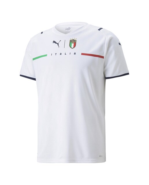 T-shirt 2.º equipamento Itália FIGC Réplica 2020-2021 Branco-1