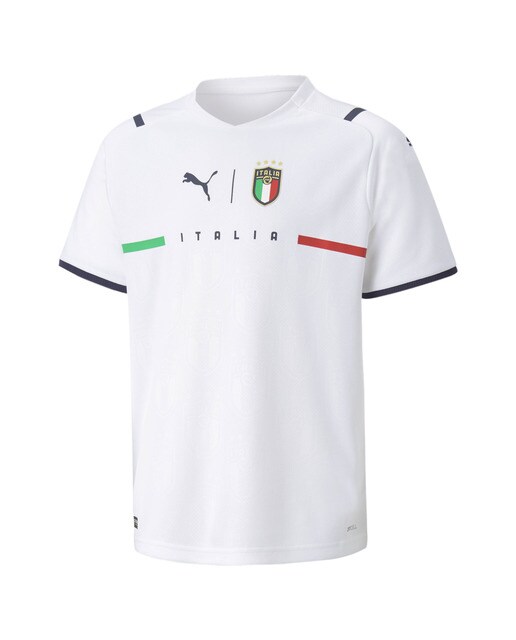 T-shirt de criança 2.º equipamento Itália FIGC Réplica 2020-2021 Branco-1