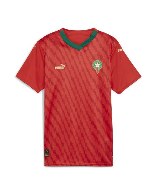 T-shirt de Mulher 1.º Equipamento Marrocos FRMF WWC 2023-2024 Réplica Vermelho-1