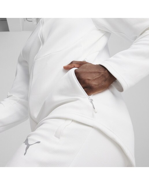 Sweatshirt de Homem Evostripe Full-Zip Hoodie Dk Branco-3
