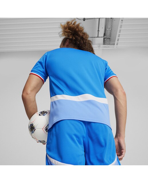 T-shirt de Homem 1.º Equipamento Islândia KSI 2024 Réplica Azul-2