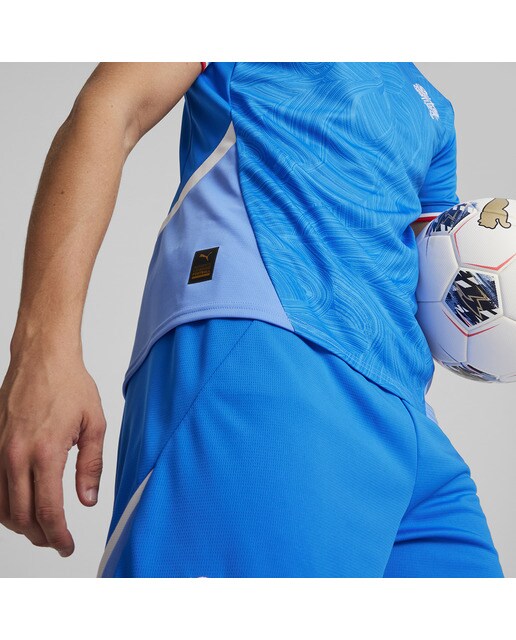 T-shirt de Homem 1.º Equipamento Islândia KSI 2024 Réplica Azul-5