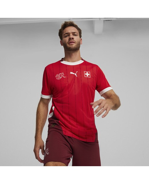 T-shirt de Homem 1.º Equipamento Suíça SFV 2024 Réplica Vermelho-1