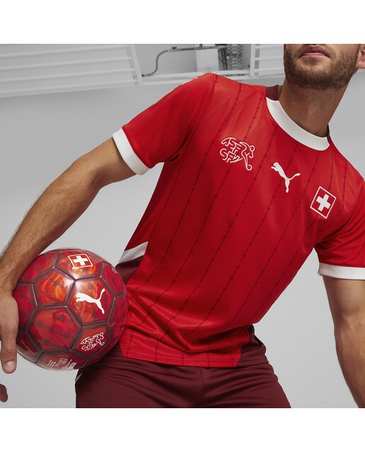 T-shirt de Homem 1.º Equipamento Suíça SFV 2024 Réplica Vermelho-3