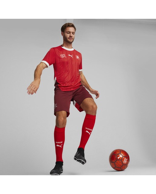 T-shirt de Homem 1.º Equipamento Suíça SFV 2024 Réplica Vermelho-4