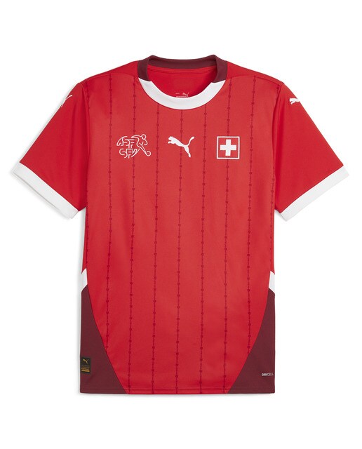 T-shirt de Homem 1.º Equipamento Suíça SFV 2024 Réplica Vermelho-6
