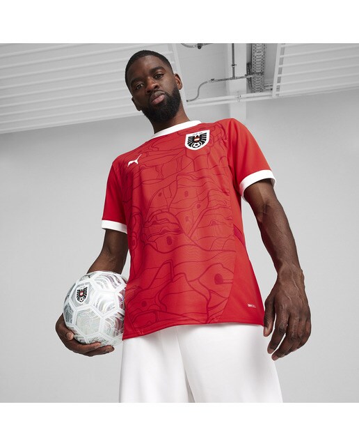 T-shirt de Homem 1.º Equipamento Áustria ÖFB 2024 Réplica Vermelho-1