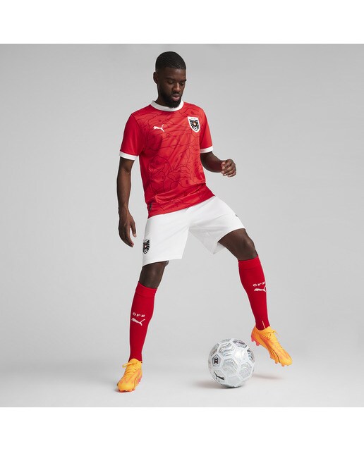 T-shirt de Homem 1.º Equipamento Áustria ÖFB 2024 Réplica Vermelho-3
