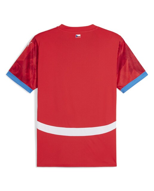 T-shirt de Homem 1.º Equipamento República Checa FACR 2024 Réplica Vermelho-7