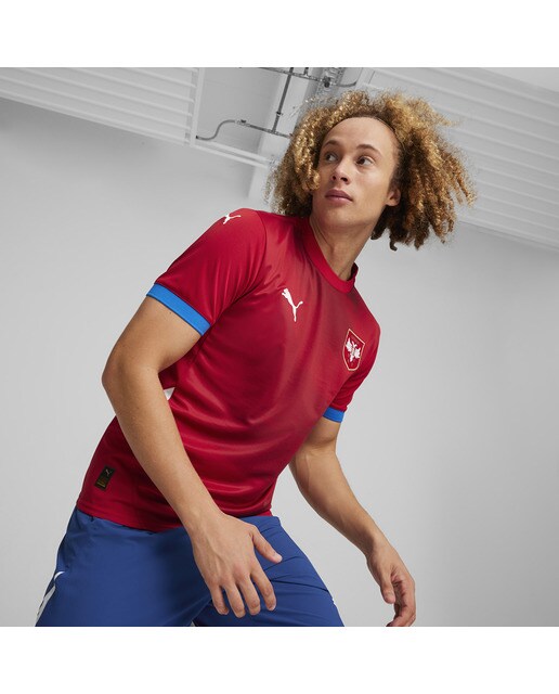 T-shirt de Homem 1.º Equipamento Sérvia FSS 2024 Réplica Vermelho-1