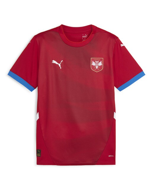 T-shirt de Homem 1.º Equipamento Sérvia FSS 2024 Réplica Vermelho-6