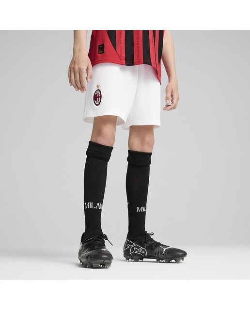Calções de Criança 1.º Equipamento AC Milan 2024-2025 Branco-1