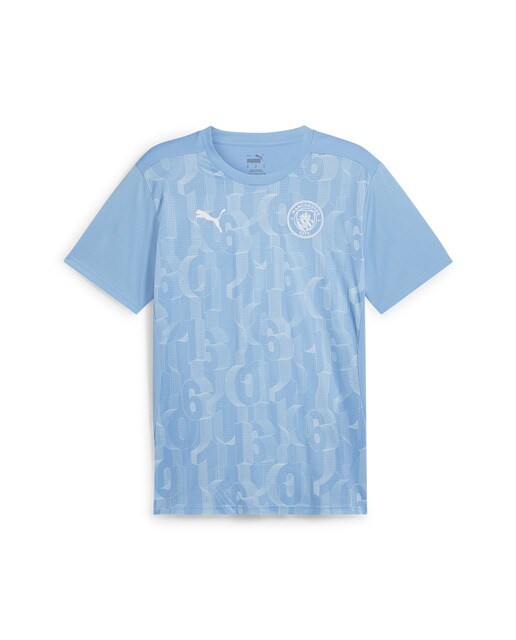 T-shirt de Homem Manchester City 2024-2025 Prematch SS Jer Azul-5